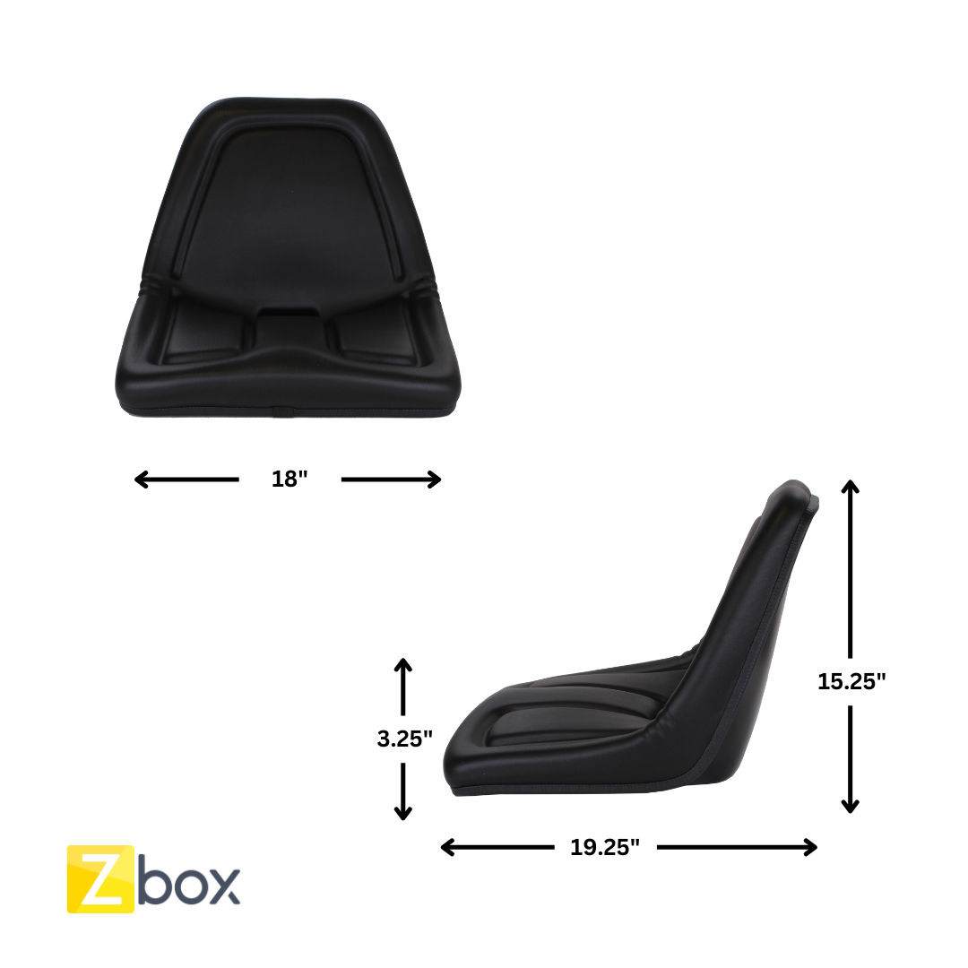 TM333BL Black High-Back Lawn Mower Seat Universal