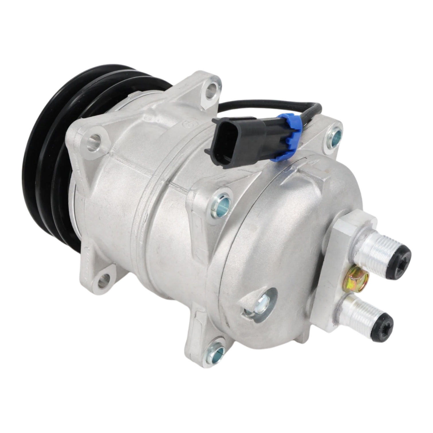 Cabin A/C Compressor With 2-Wire Packard Connector fits Bobcat